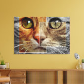 Impression sur toile de collage de visage de chat (Insitu(Salon))