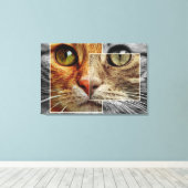 Impression sur toile de collage de visage de chat (Insitu (Plancher de Bois))