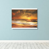 Impression sur toile de coucher de soleil sur l'oc (Insitu (Plancher de Bois))