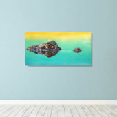 Impression sur toile de crocodile sur une étendue (Insitu (Plancher de Bois))