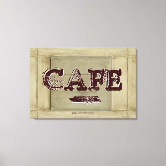Impression sur toile de cuisine de café rustique - (Recto)