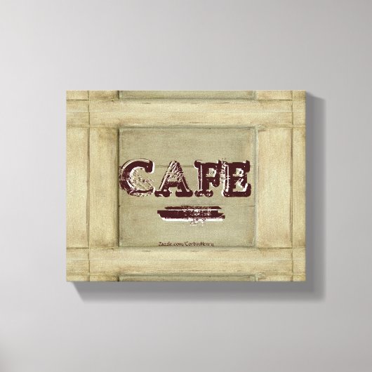 Impression sur toile de cuisine de café rustique - (Recto)