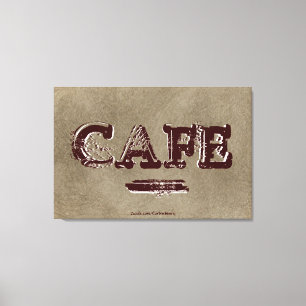 Impression sur toile de cuisine de café vintage - 