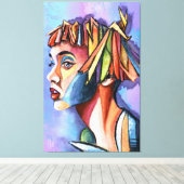Impression sur toile de dame d'art cubiste (Insitu (Plancher de Bois))