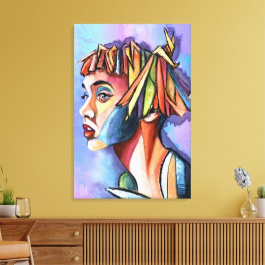 Impression sur toile de dame d'art cubiste (Insitu(Salon))