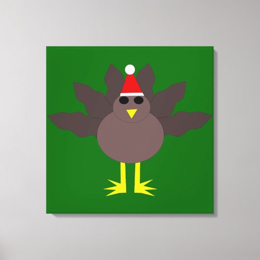Impression sur toile de dinde de Noël mignonne (Recto)