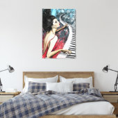 Impression sur toile de femme au piano (Insitu(Chambre))