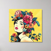 Impression sur toile de femme avec couronne de fle (Recto)