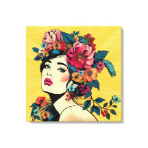 Impression sur toile de femme avec couronne de fle