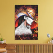 Impression sur toile de femme d'automne (Insitu(Salon))