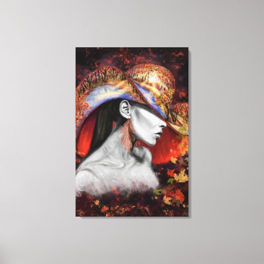 Impression sur toile de femme d'automne (Recto)