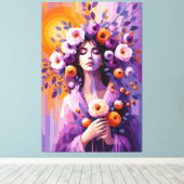 Impression sur toile de femme florale boho (Insitu (Plancher de Bois))