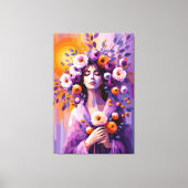 Impression sur toile de femme florale boho (Recto)