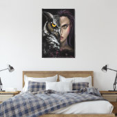 Impression sur toile de femme hibou (Insitu(Chambre))