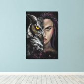 Impression sur toile de femme hibou (Insitu (Plancher de Bois))