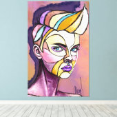 Impression sur toile de femme punk colorée (Insitu (Plancher de Bois))