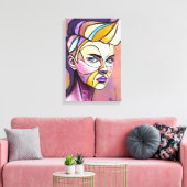 Impression sur toile de femme punk colorée (Insitu(Salon))