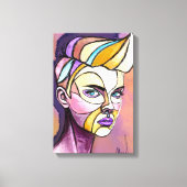 Impression sur toile de femme punk colorée (Recto)