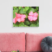 Impression sur toile de fleurs d'impatiens roses (Insitu(Salon))