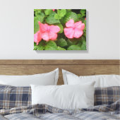 Impression sur toile de fleurs d'impatiens roses (Insitu(Chambre))
