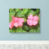 Impression sur toile de fleurs d'impatiens roses (Insitu (Plancher de Bois))