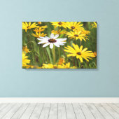 Impression sur toile de fleurs jaunes et blanches  (Insitu (Plancher de Bois))