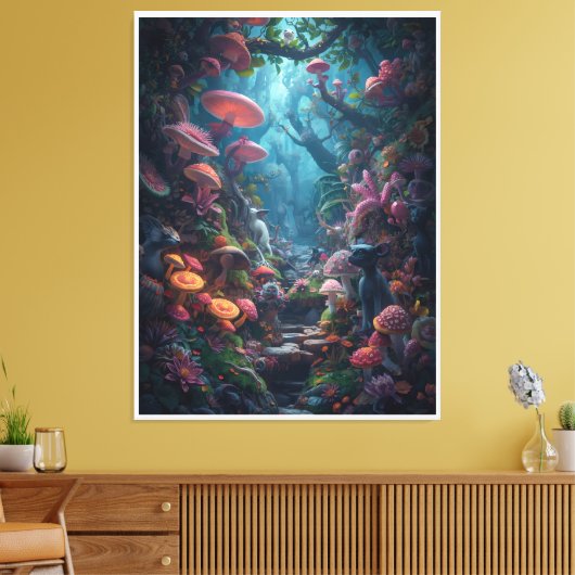 Impression sur toile de forêt psychédélique (Insitu(Salon))