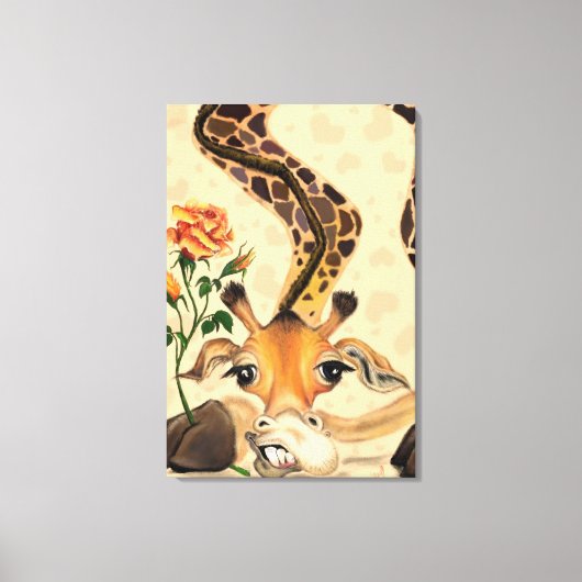 Impression sur toile de girafe drôle (Recto)