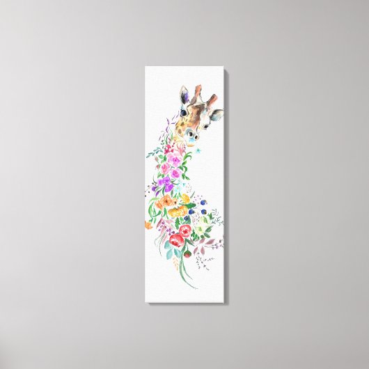 Impression sur toile de girafe florale (Recto)