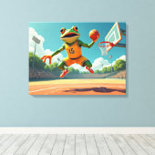 Impression sur toile de grenouille de basketball (Insitu (Plancher de Bois))