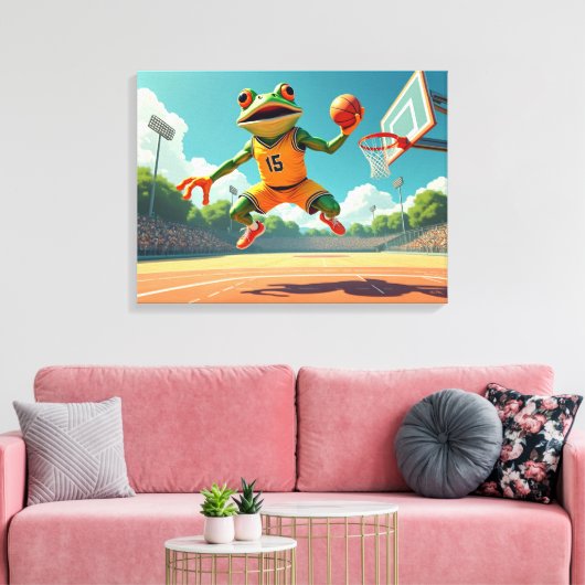 Impression sur toile de grenouille de basketball (Insitu(Salon))