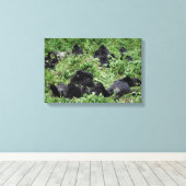 Impression sur toile de groupe de gorilles des mon (Insitu (Plancher de Bois))