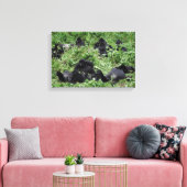 Impression sur toile de groupe de gorilles des mon (Insitu(Salon))