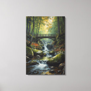 Impression sur toile de la cascade du pont d'autom