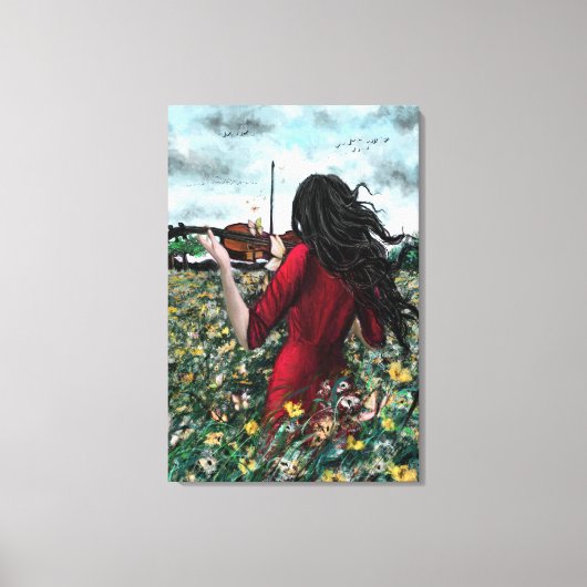 Impression sur toile de la dame au violon Sonate d (Recto)