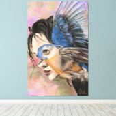 Impression sur toile de la femme oiseau (Insitu (Plancher de Bois))