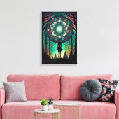 Impression sur toile de la forêt mandala psychédél (Insitu(Salon))