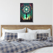 Impression sur toile de la forêt mandala psychédél (Insitu(Chambre))
