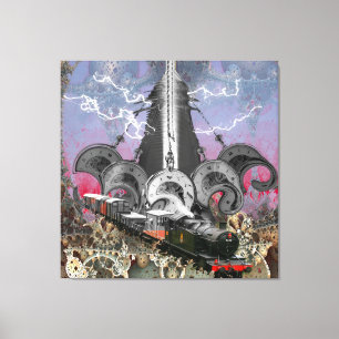 Impression sur toile de la machine à voyager dans