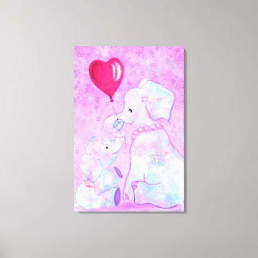 Impression sur toile de la maman éléphant et bébé (Recto)