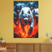 Impression sur toile de la meute de loups infernal (Insitu(Salon))