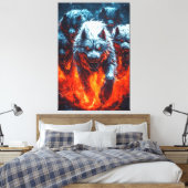 Impression sur toile de la meute de loups infernal (Insitu(Chambre))