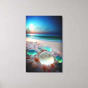 Impression sur toile de la plage de verre de mer