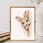 Impression sur toile de lapin mignon qui regarde -