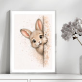 Impression sur toile de lapin mignon qui regarde -
