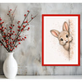 Impression sur toile de lapin mignon qui regarde -