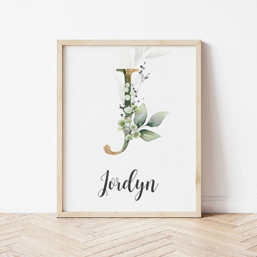 Impression sur toile de lettre J Monogramme de la