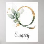Impression sur toile de lettre Q Monogramme de ver (Devant)