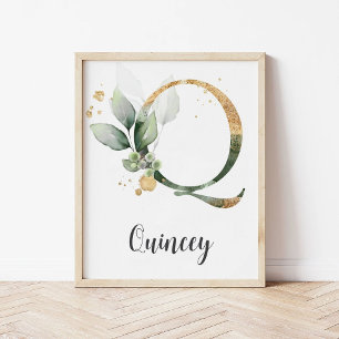 Impression sur toile de lettre Q Monogramme de ver