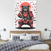 Impression sur toile de l'ours samouraï étirée (Insitu(Chambre))